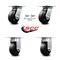 Service Caster 5 Inch Rubber on Steel Caster Set with Roller Bearing 2 Swivel Lock and 2 Rigid SCC-35S520-RSR-BSL-2-R-2 - alternate 5